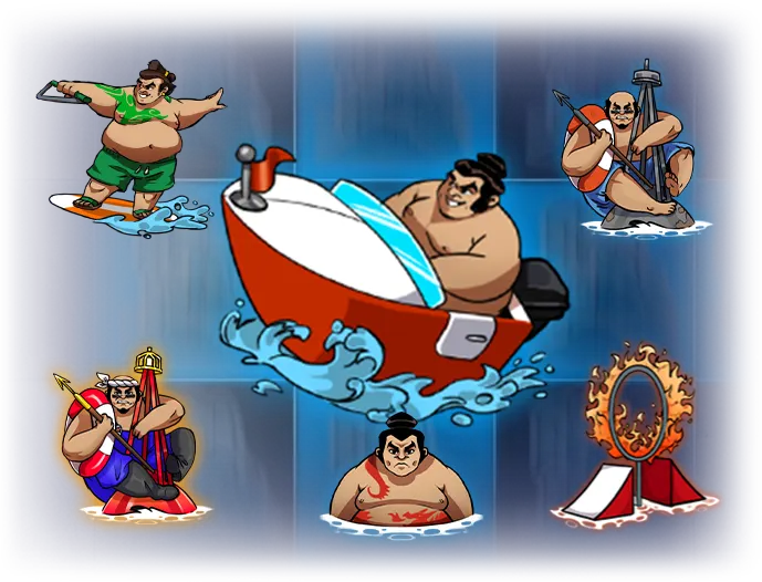 Sumo Sumo Speedboat bonus spel scherm