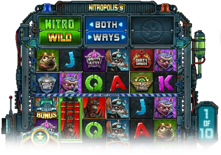 Nitropolis 5 bonusspel scherm