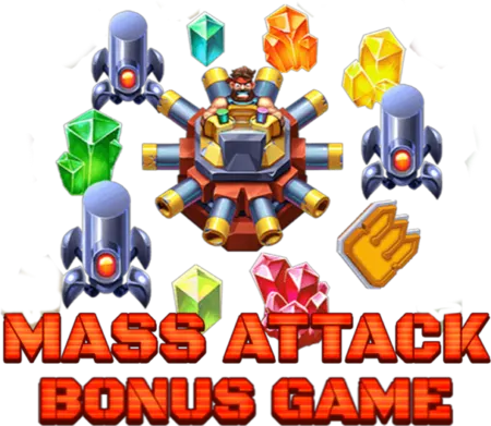 Mine Defender Mass Attack bonusspel scherm