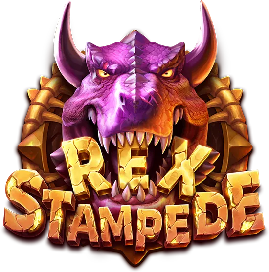 Rex Stampede logo met gouden T-Rex
